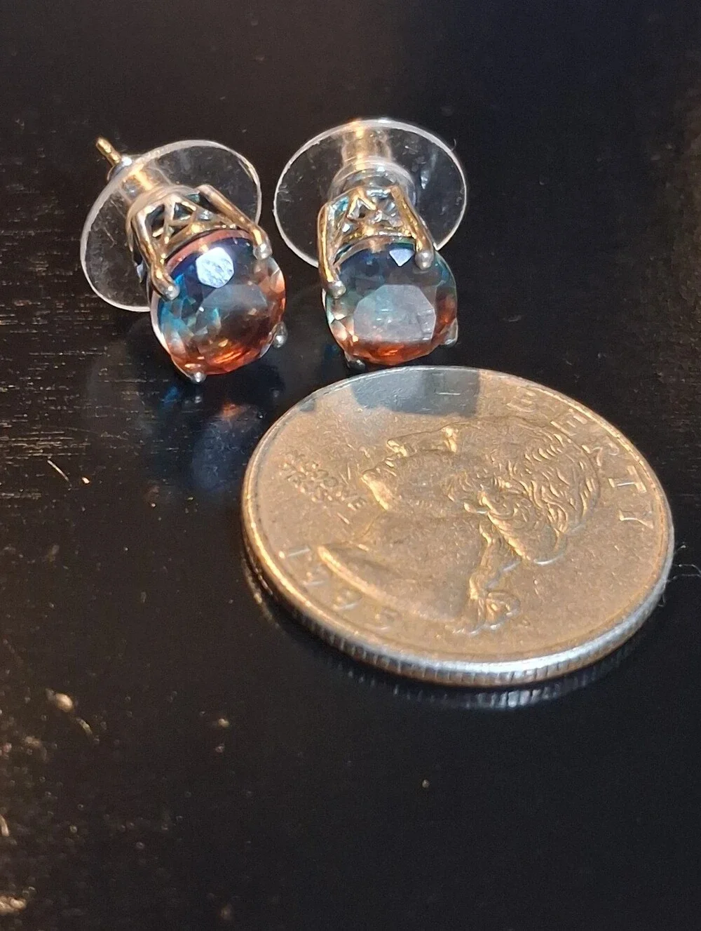 Aqua Terra Costa Quartz Platinum Over 925 Solitaire Stud Earrings 4.50 CTW